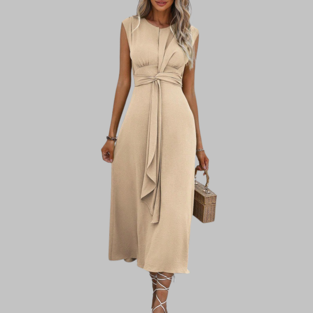Lucas & Léa Paris - Robe Maxi Élegante Sans Manches à Col Rond