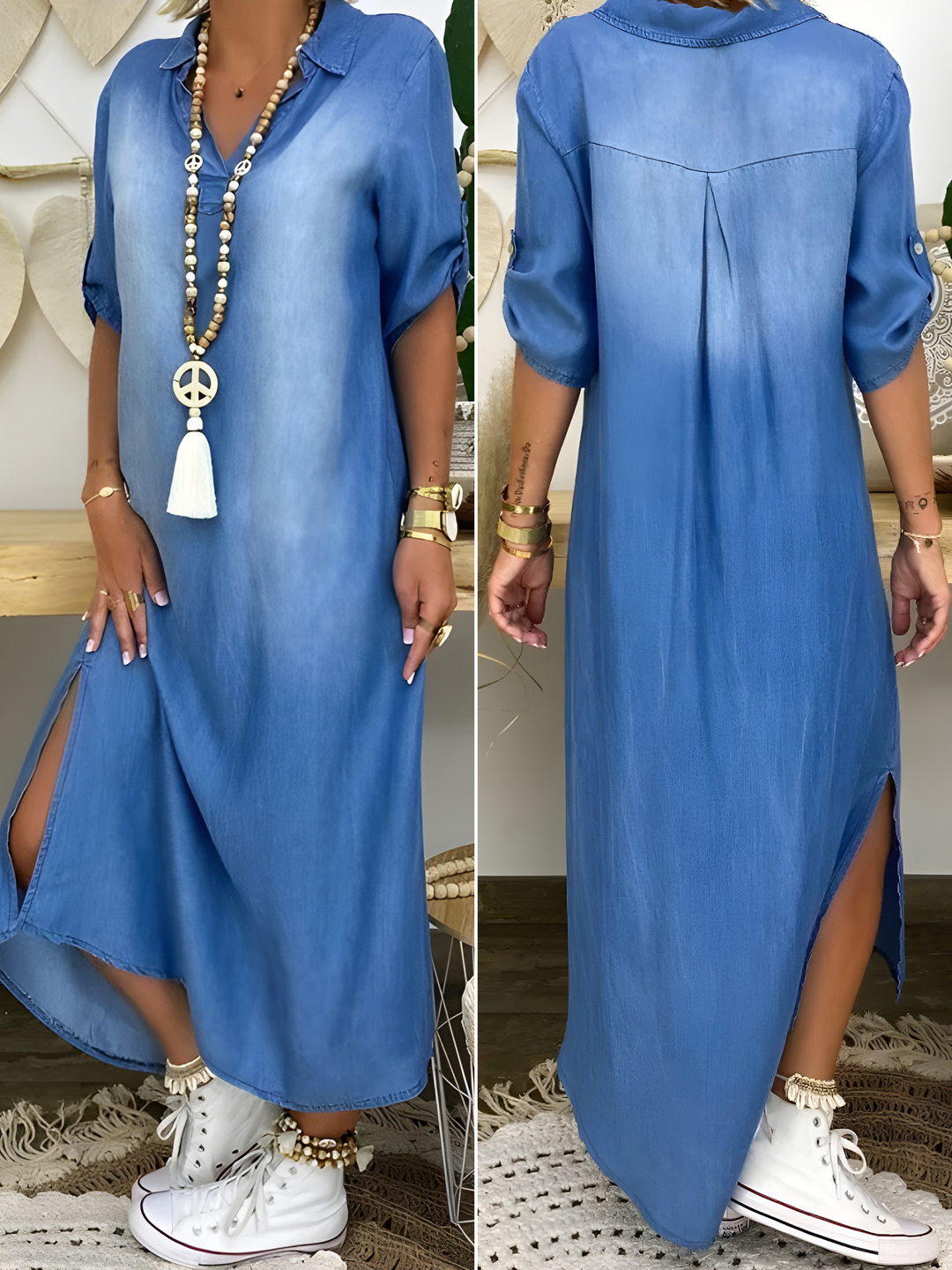 Devorah™ | Robe Maxi en Jean Chic