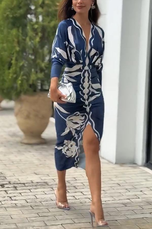 Eva | Robe Midi Dolman Unique Imprimé Évasion ensoleillée
