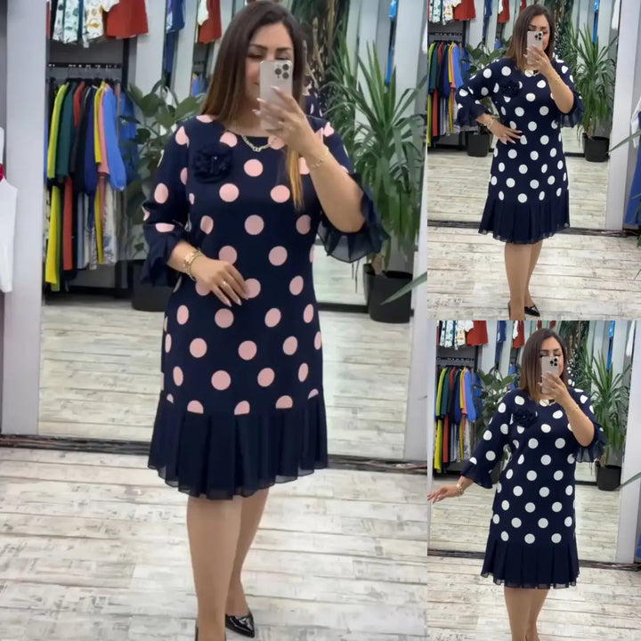VICTORIA | ROBE À POIS PLISSÉE