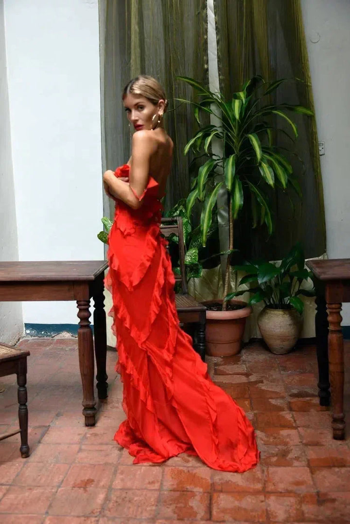 Zara - Robe Maxi Volante