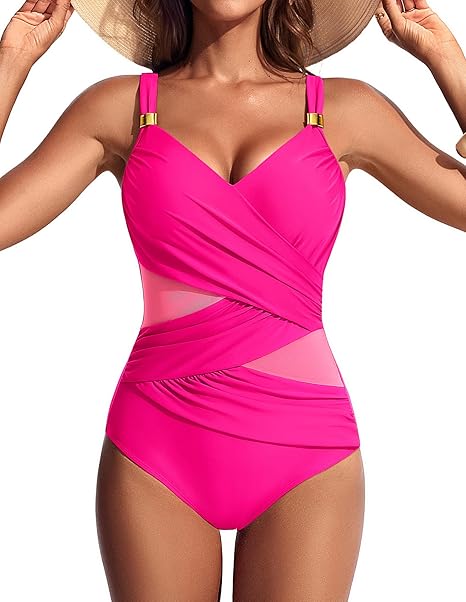 Maillot de Bain Gainant Froncé Maintien Renforcé