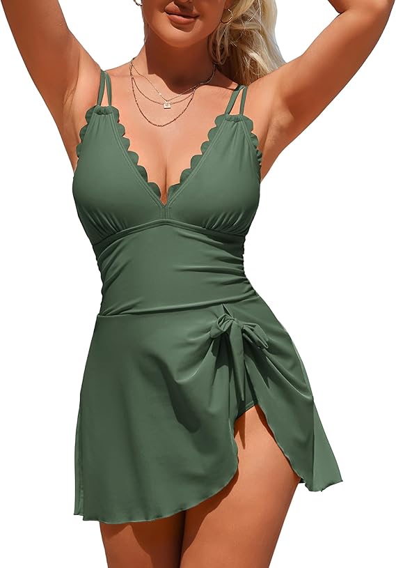 Robe de Bain Ventre Plat à Liens Latéraux