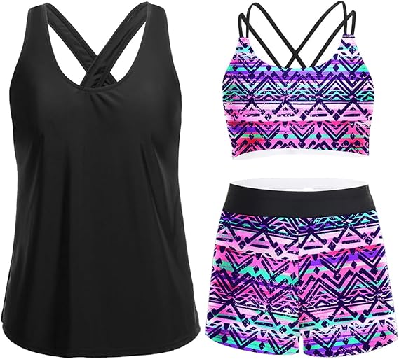 Ensemble Tankini 3 Pièces Maintien Renforcé