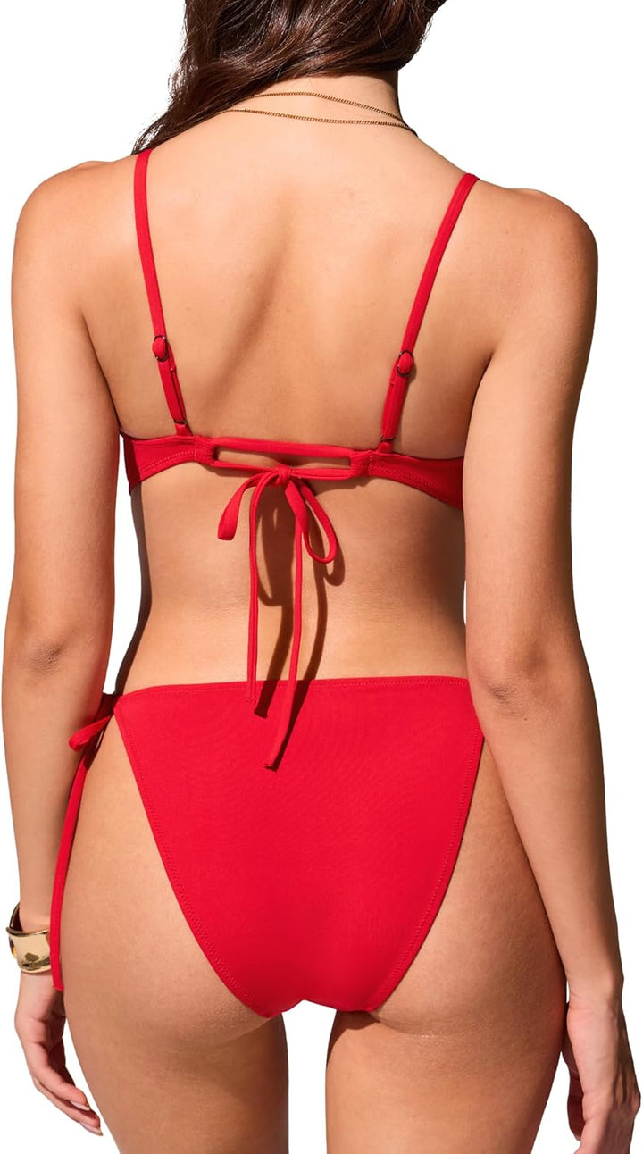 Maillot de Bain Une Pièce Gainant à Liens Latéraux