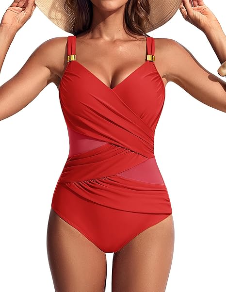 Maillot de Bain Gainant Froncé Maintien Renforcé