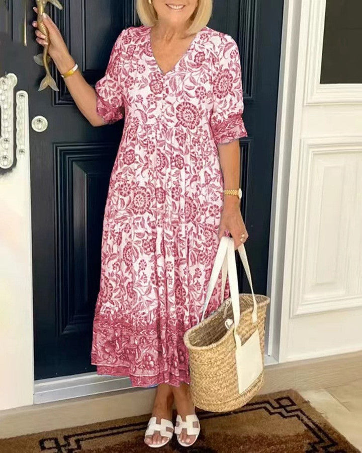 Candice | Robe Florale Élégante à Col V