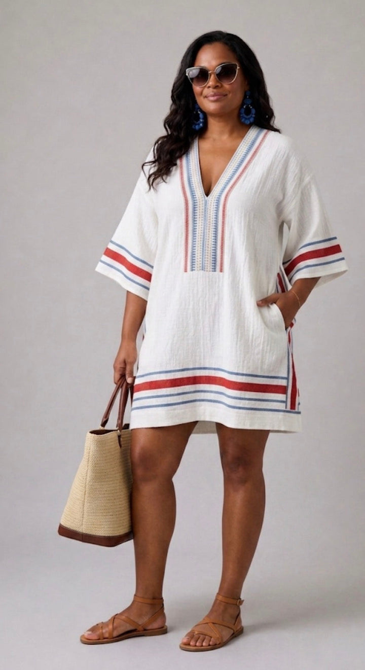 Lysandra | Robe mi-longue à manches mi-longues en V