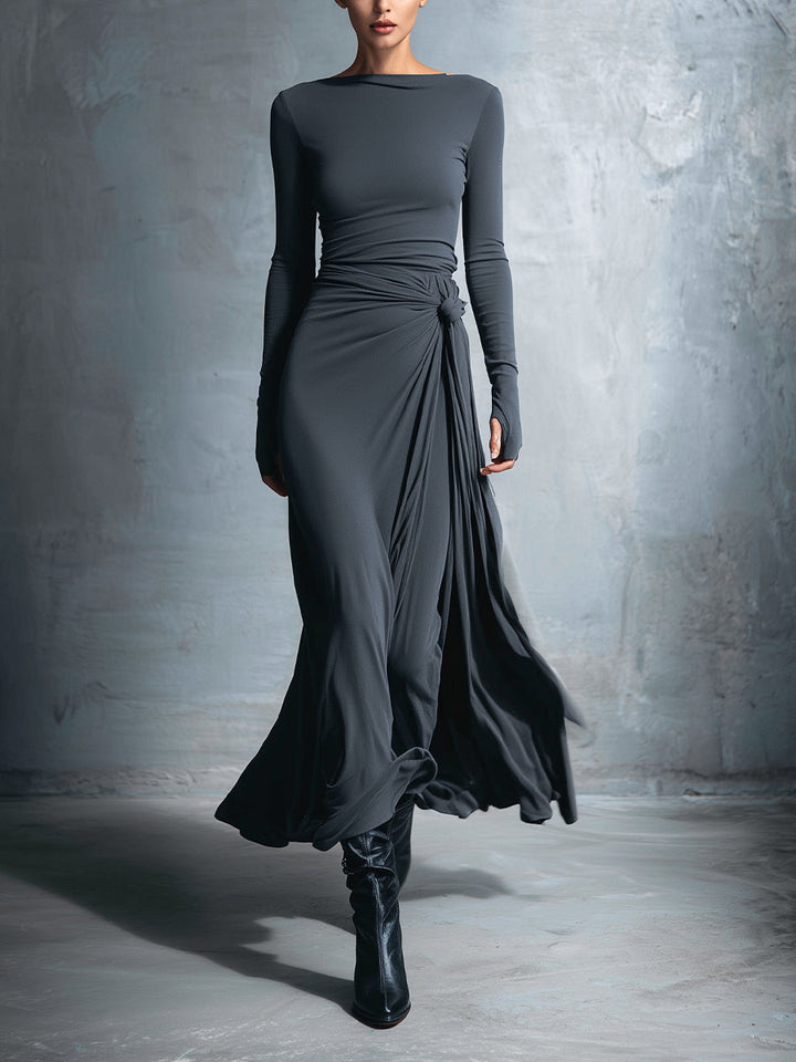 Mildred · Robe maxi avec nœud sur le côté