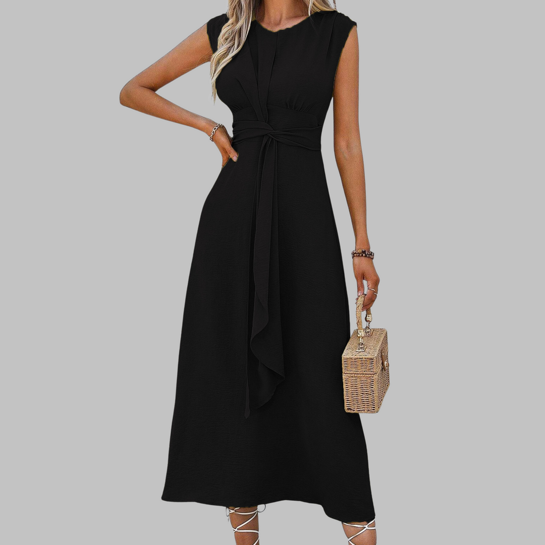 Lucas & Léa Paris - Robe Maxi Élegante Sans Manches à Col Rond