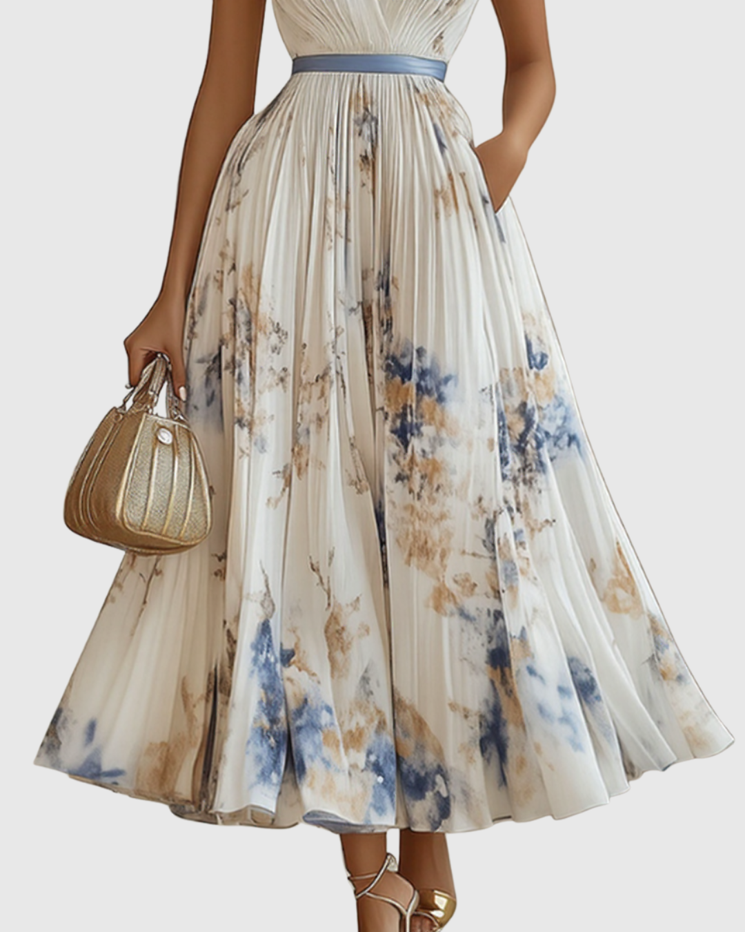 ROWELLA | Robe Maxi Plissée Élégante