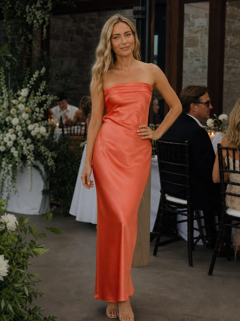 Smoge | Robe Midi Bustier à Silhouette Ajustée