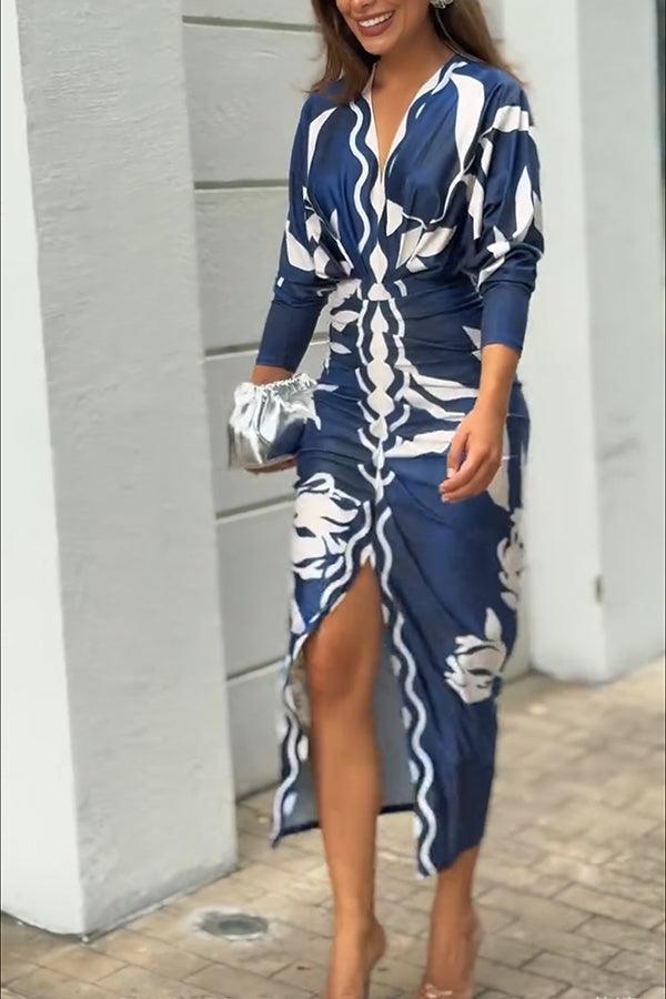 Eva | Robe Midi Dolman Unique Imprimé Évasion ensoleillée