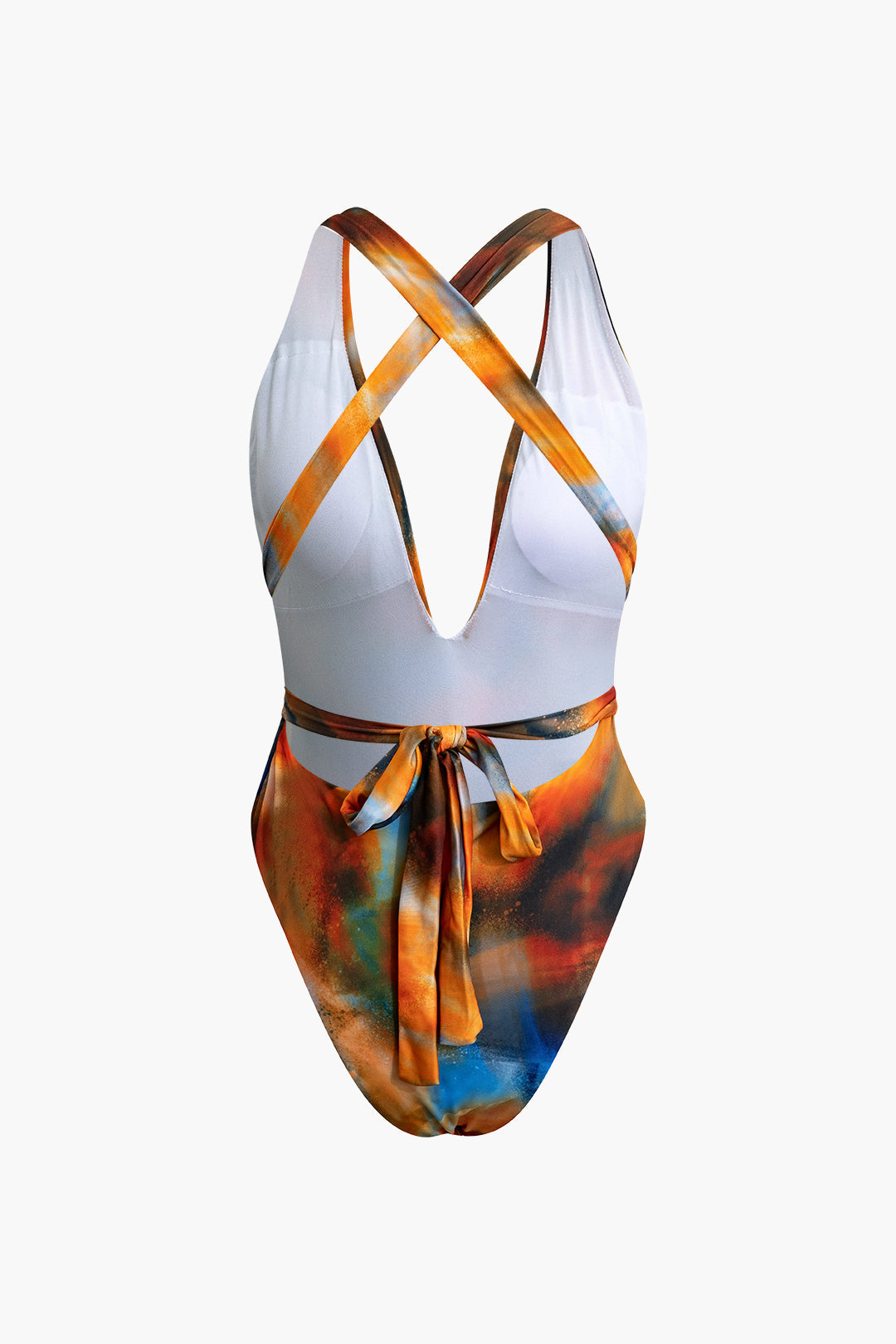 Siena | Ensemble de maillot de bain croisé et paréo aquarelle