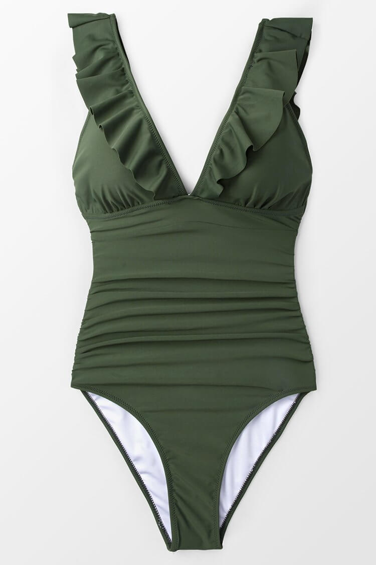 Maillot de Bain Entier Bella Épaules Volantes et Décolleté en V