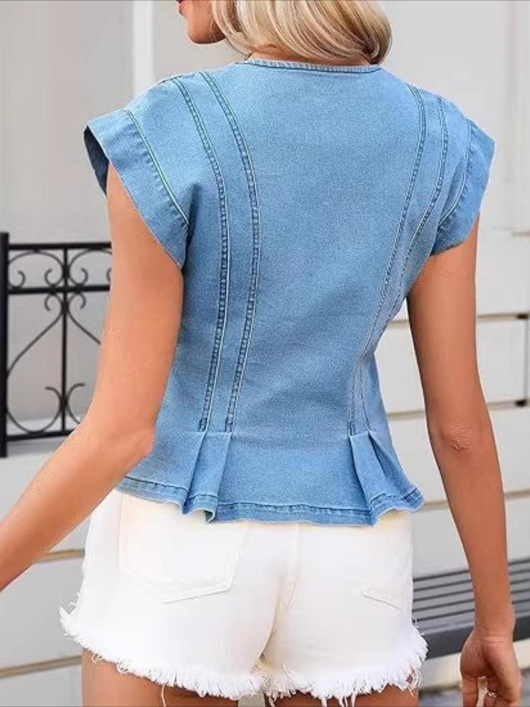 Viera | Haut en Denim Col V