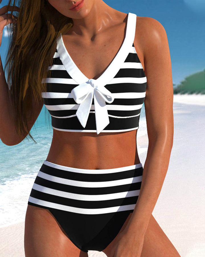Lula® | Bikini à rayures taille haute