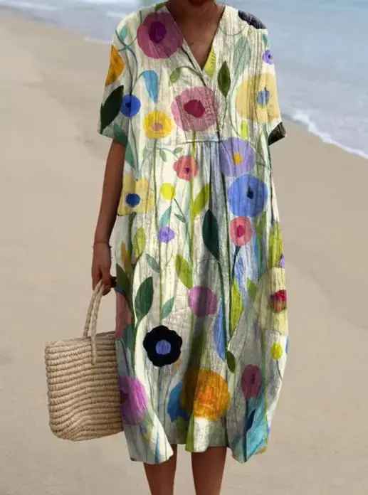 Margaret - Robe Florale Vibrante et Fluide