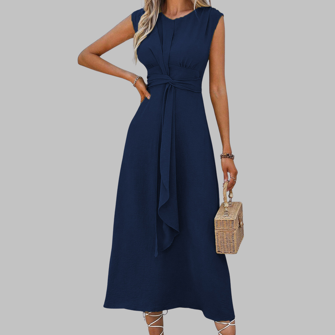 Lucas & Léa Paris - Robe Maxi Élegante Sans Manches à Col Rond