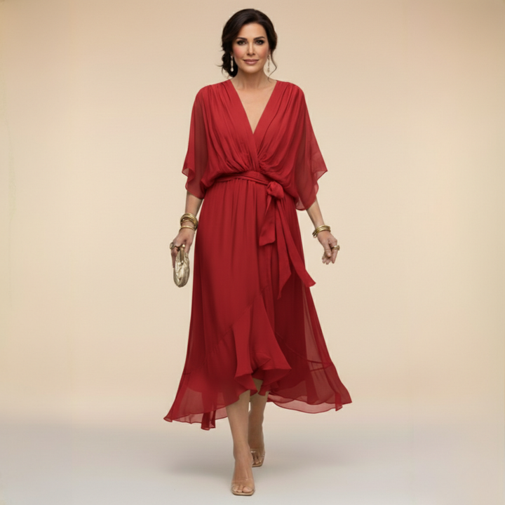 Sarah | Robe Chiffon V-Neck Sandra