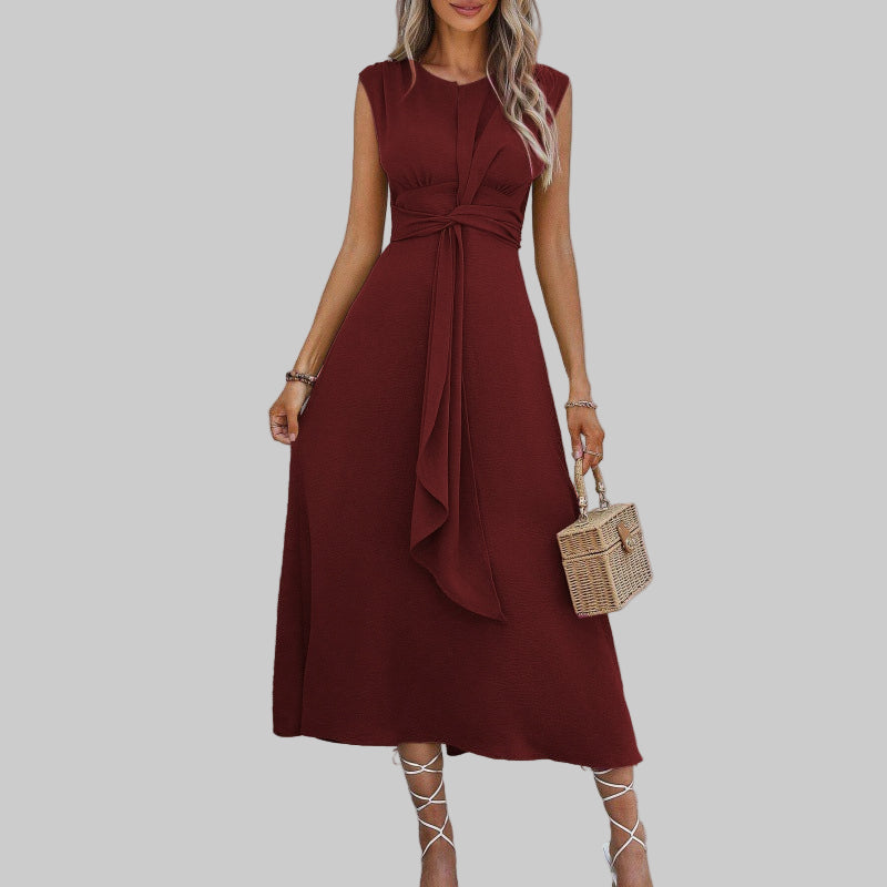 Lucas & Léa Paris - Robe Maxi Élegante Sans Manches à Col Rond
