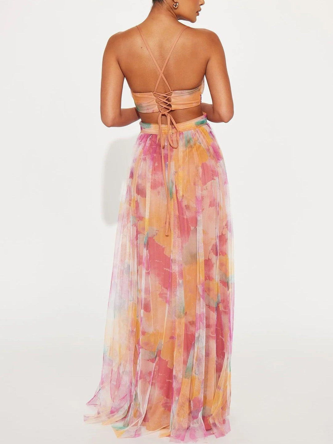 Karen | Robe maxi à imprimé floral peint en V