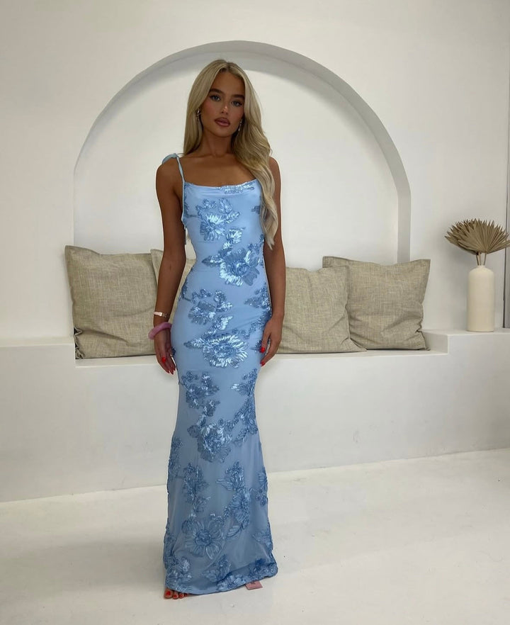 LILY - Robe Maxi Florale Avec Bretelles Ajustables