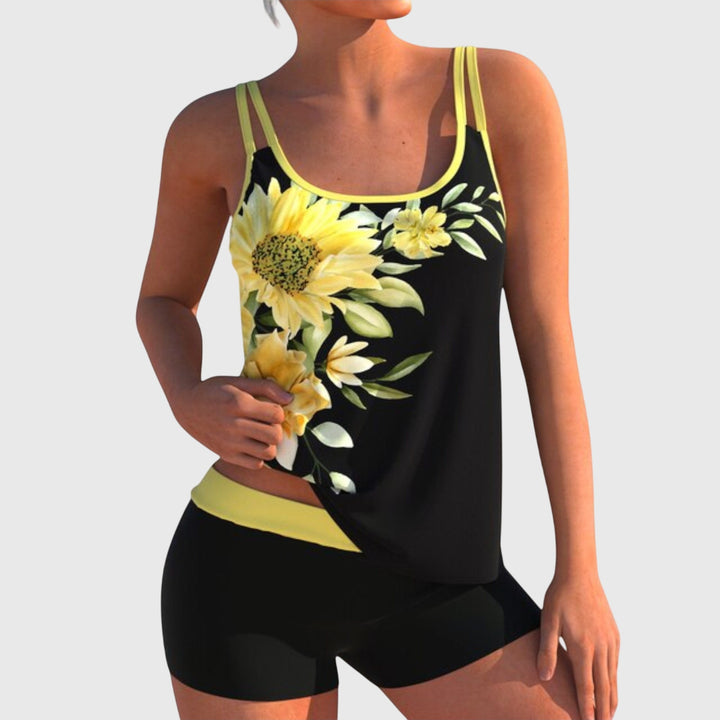 Flor | Ensemble de maillot de bain floral qui couvre le ventre