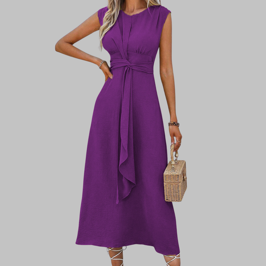Lucas & Léa Paris - Robe Maxi Élegante Sans Manches à Col Rond