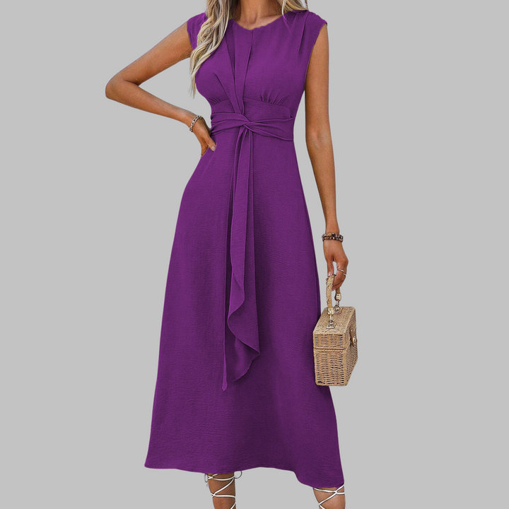 Lucas & Léa Paris - Robe Maxi Élegante Sans Manches à Col Rond