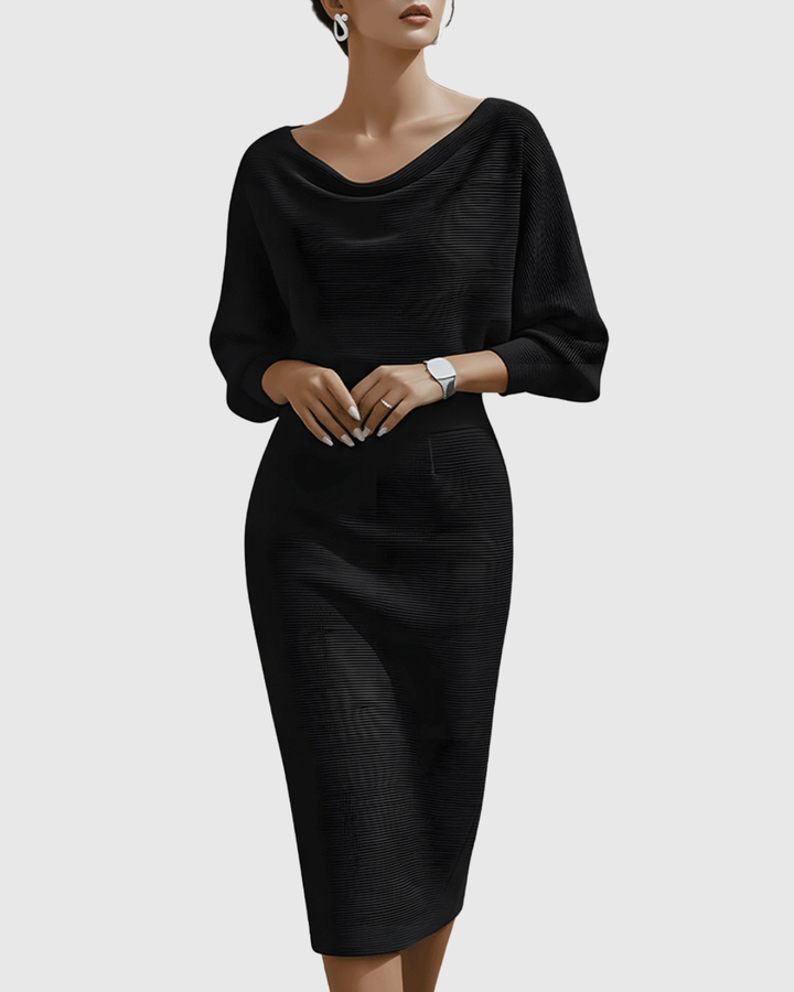 ISMERIA | Robe midi avec des manches chauve-souris