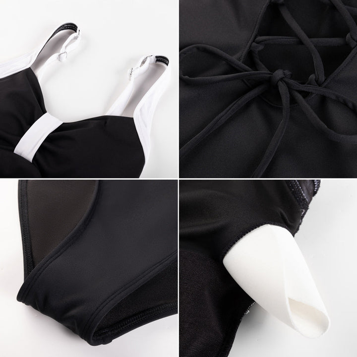 Maillot de Bain Une Pièce Sculptant Color Block