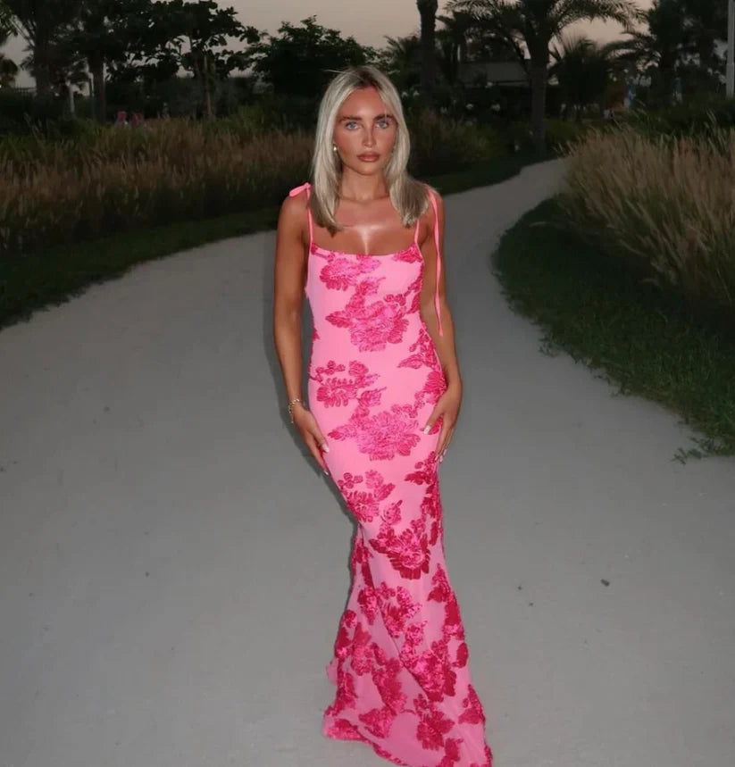 LILY - Robe Maxi Florale Avec Bretelles Ajustables