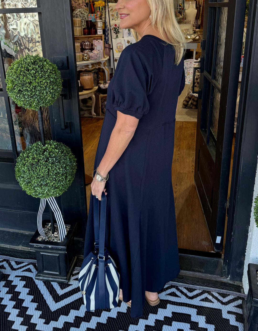 Robe Maxi Chic à Manches Bouffantes