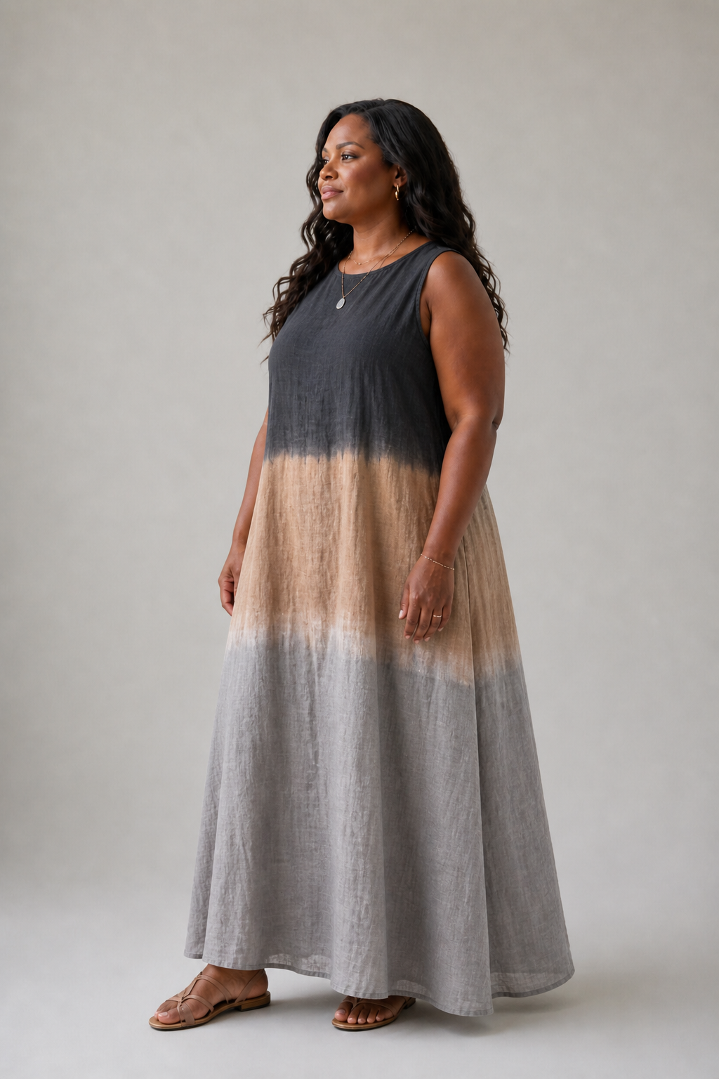 Sorelle | Robe Midi Ombre Sans Manches