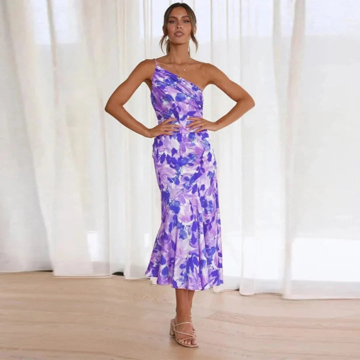 Eliza - Robe Midi à Une Épaule