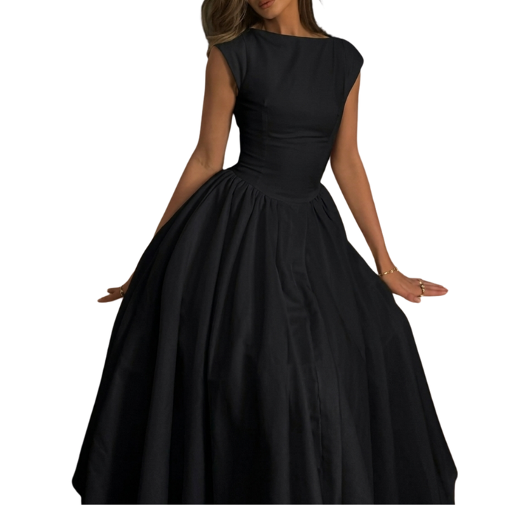 CLARISSA – Robe Maxi Dos Nu Bardot Chic