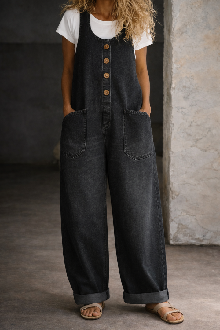 Bethany | Salopette en Denim Coton Vintage Lavé