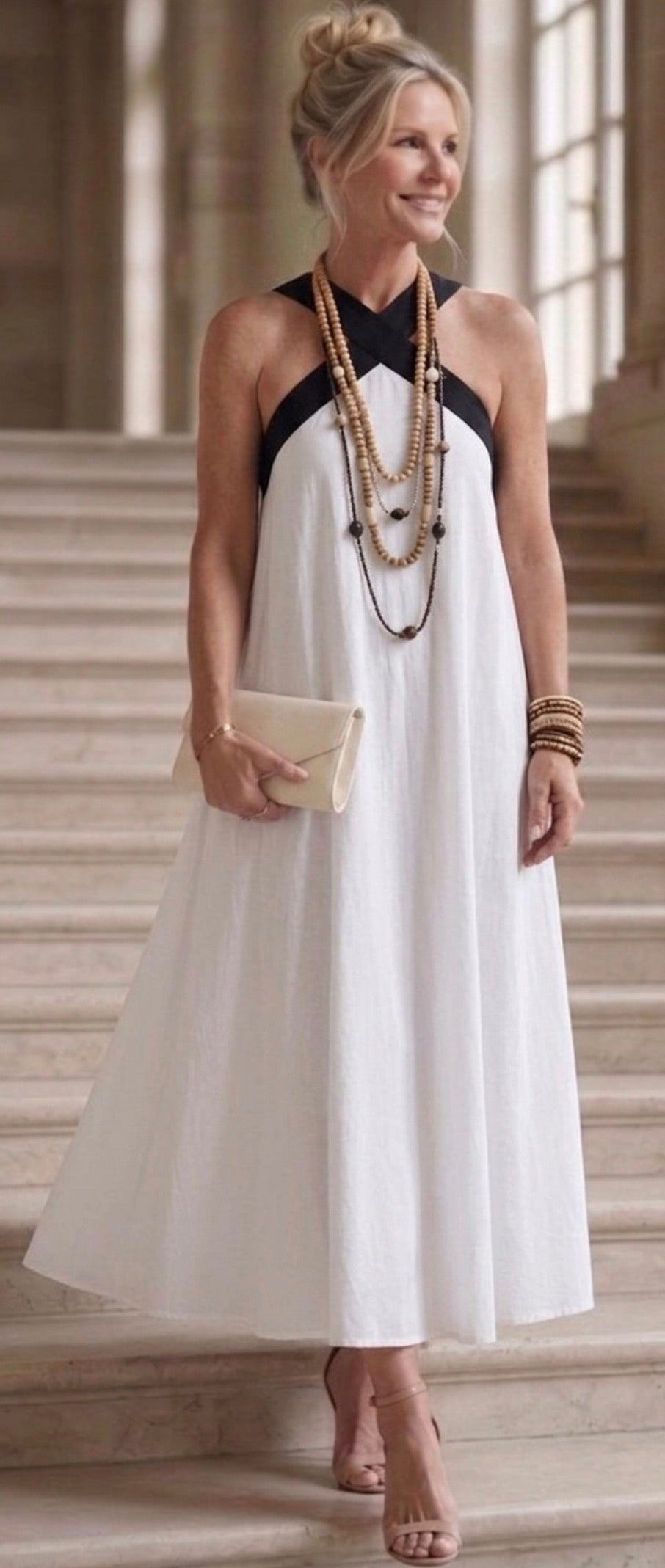 Adair | Robe Midi à Bretelles Contrastées