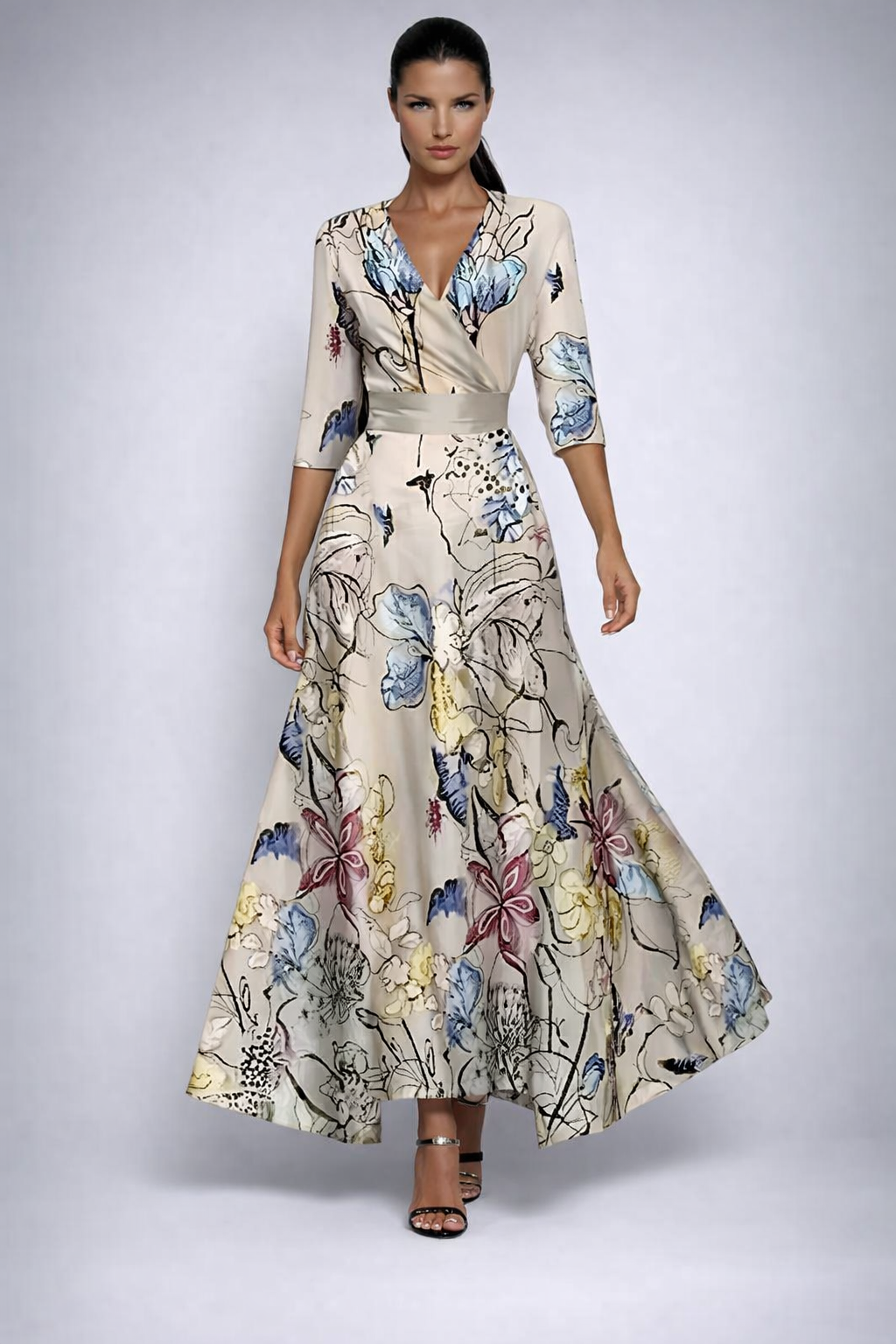Elisa - Robe Maxi Élégante avec Fleurs