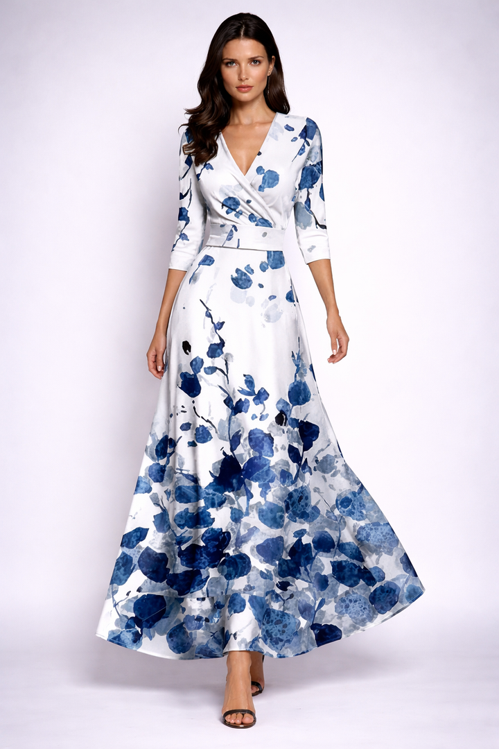 Elisa - Robe Maxi Élégante avec Fleurs
