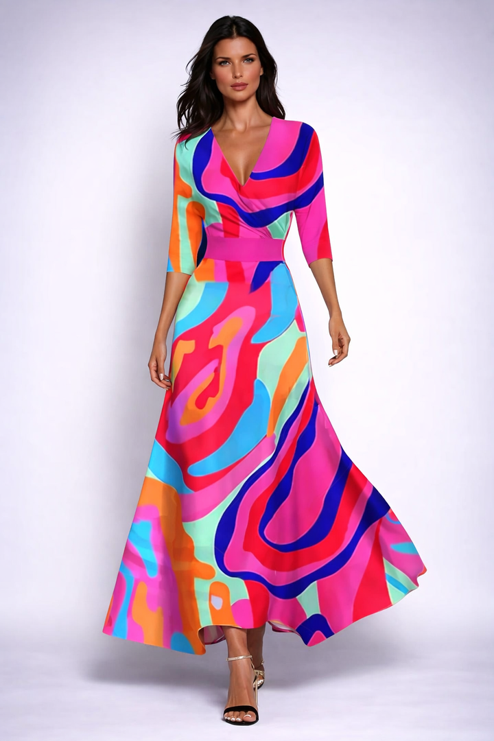 Elisa - Robe Maxi Élégante avec Fleurs