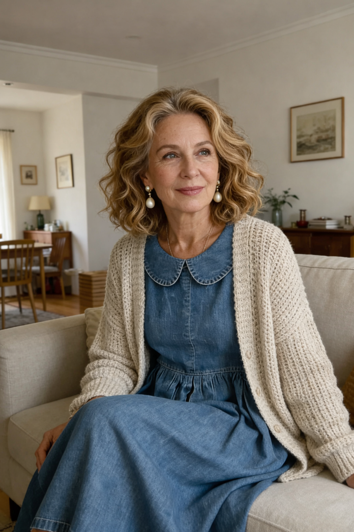 Clara | Robe en jean avec col Peter Pan