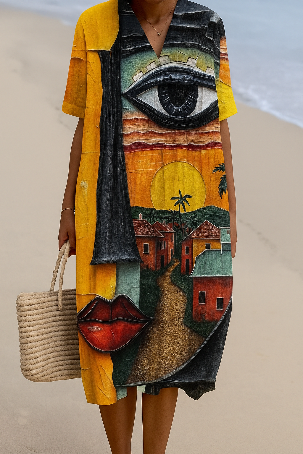 Robe imprimée brise d'été