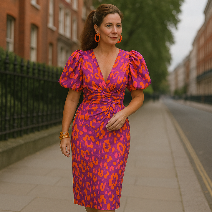 Oranit™ | Robe Colorée à Manches Plissées
