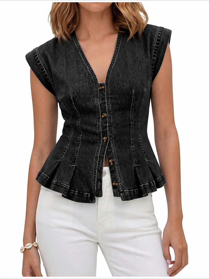 Viera | Haut en Denim Col V