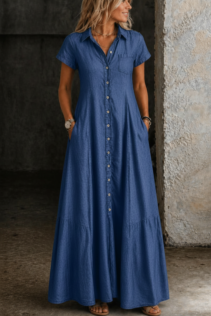 Mandy | Robe Longue en Denim