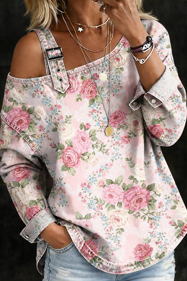 Jayden | Robe en Jean avec Col Floral