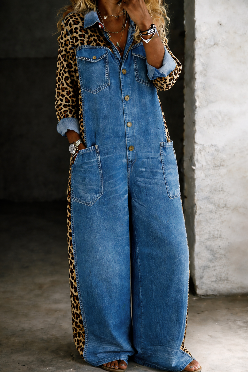 Amanda | Combinaison en denim à manches longues