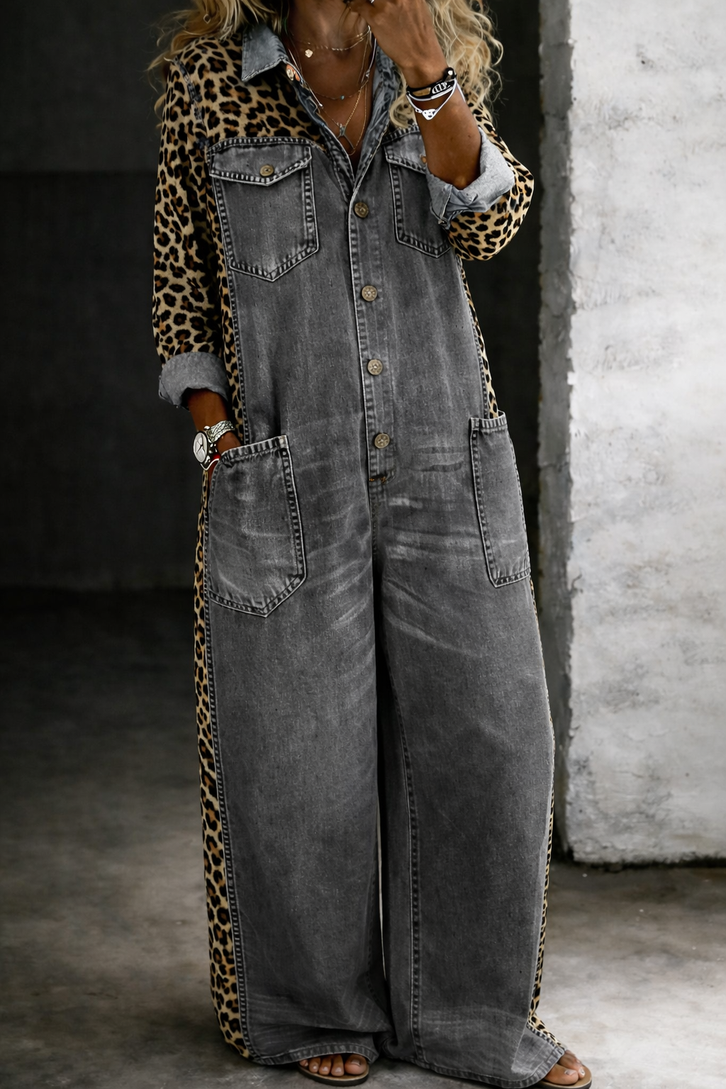 Amanda | Combinaison en denim à manches longues